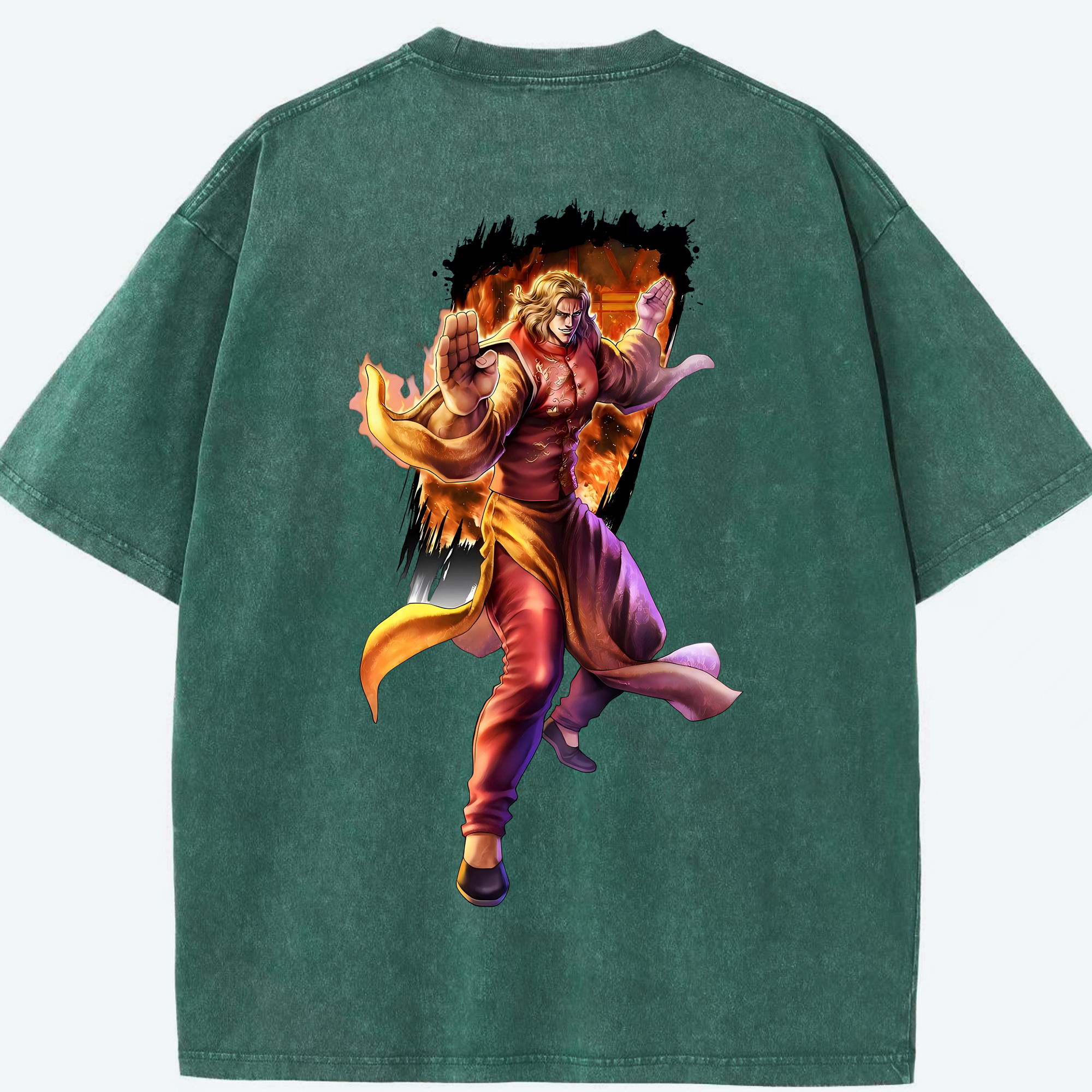 （画像用） 北斗の拳 Fist of the North Star 綿100% ヴィンテージ風 半袖Tシャツ（背面プリント）